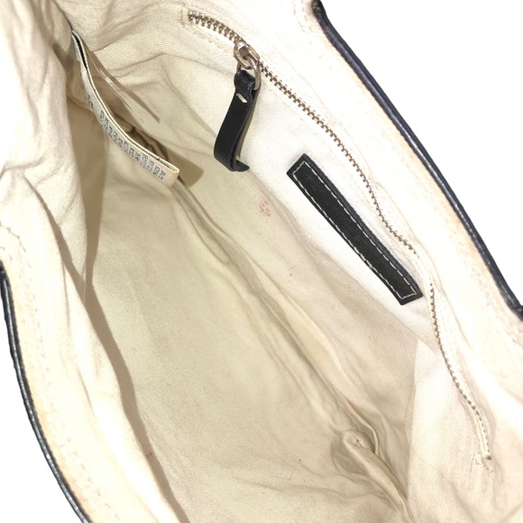 Banana Republic Black Plaid Clutch Leather Handle Bag - Picture 13 of 14